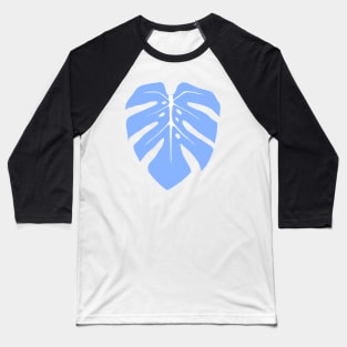 Baby Blue Monstera Leaf Baseball T-Shirt